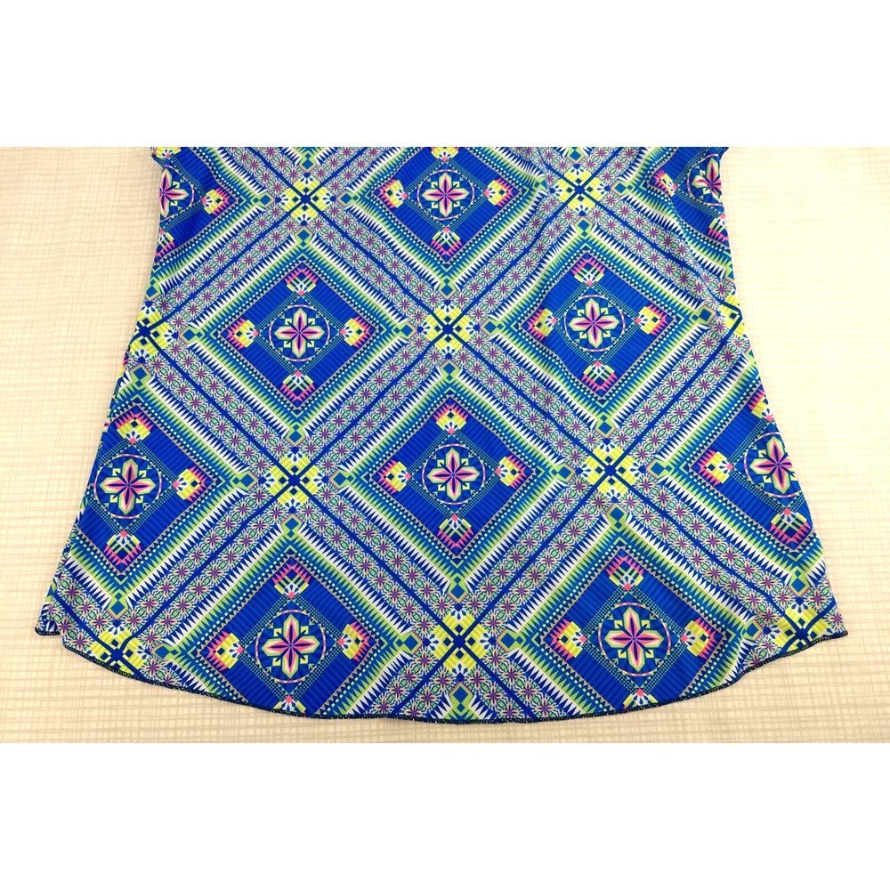 AvaLynn Halter Top String Tie Geometric Blue Pink Sz S Travel Beach Coastal‎ NWT - Picture 10 of 16